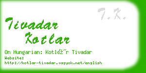 tivadar kotlar business card